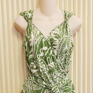 Green Leaf Wrap Dress Size 10